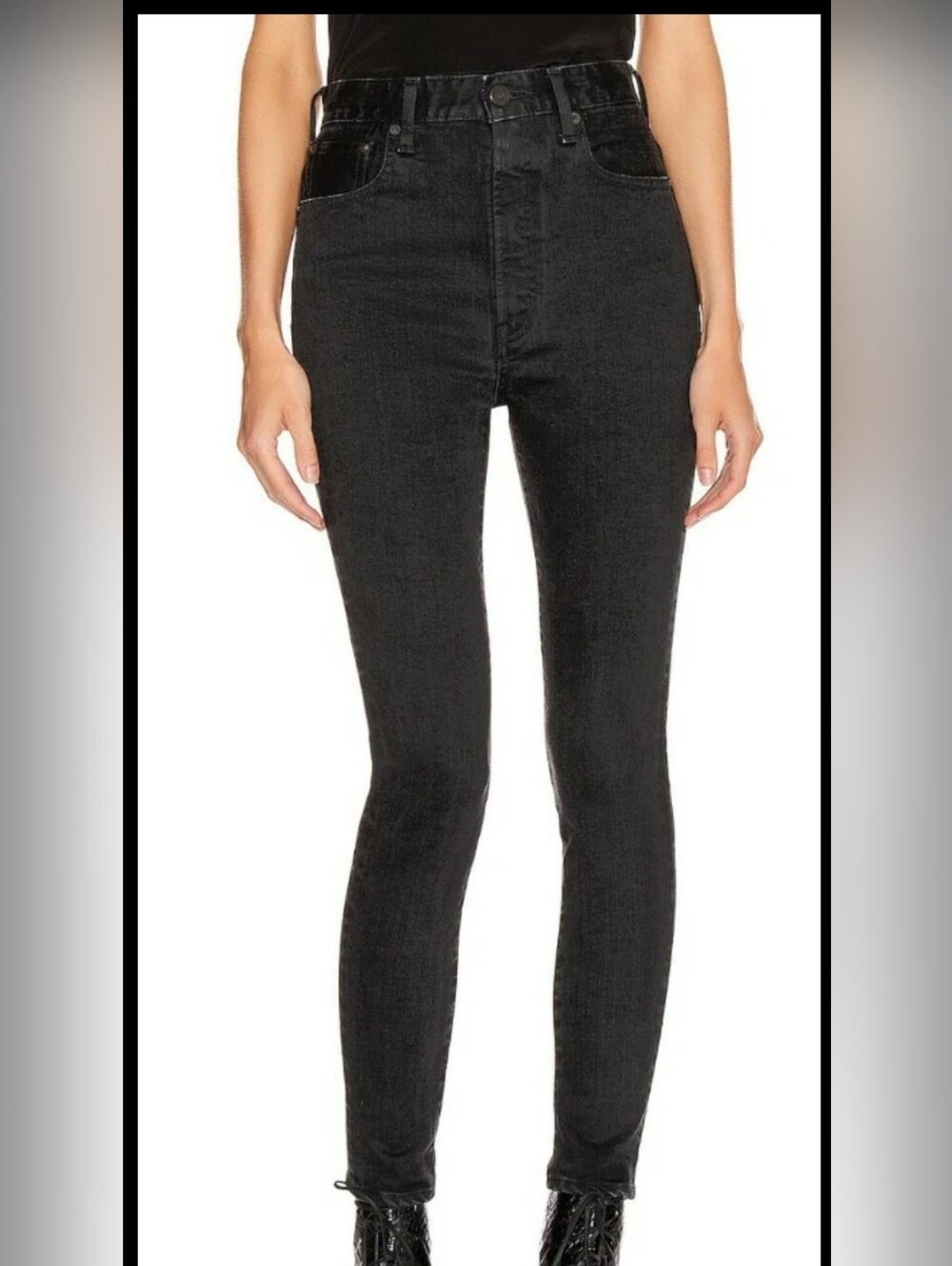 Moussy Vintage Filer Rebirth High Rise Black Skinny Jeans Size 27